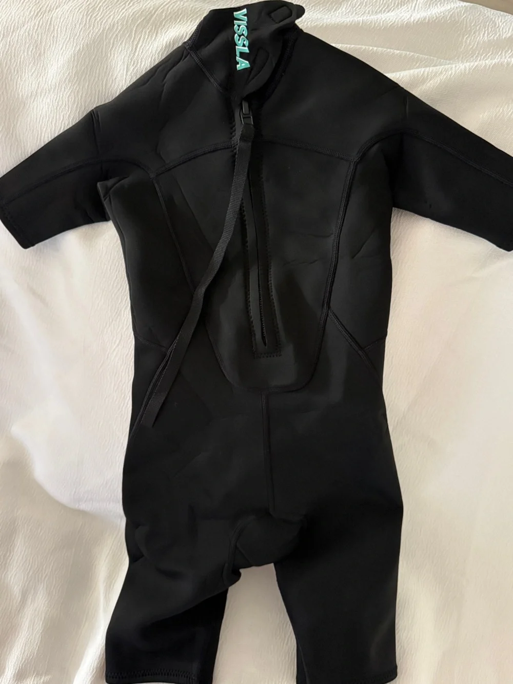 VISSLA Kids Black Short-Sleeve spring suit  with Teal Accents